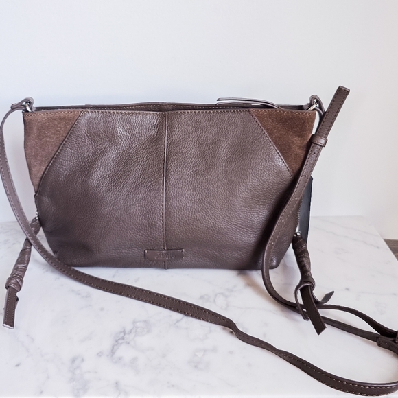 Vince Camuto New, Cory Sable Brown Leather Crossbody Bag Purse - Picture 1 of 14